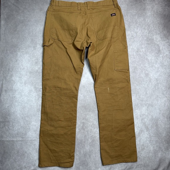Dickies Pants Mens 36x34 (Fits 37x33) Khaki Tan Carpenter Canvas Work Utility - Picture 5 of 11